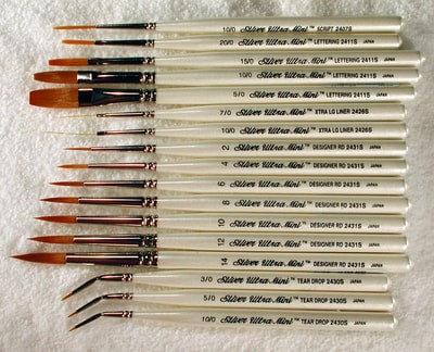 Ultra Mini Set of 3 Tight Spot Brushes #2435 - Brushes and More