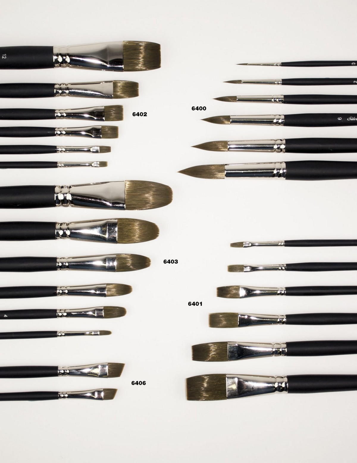 Silver Black Velvet Voyage Travel Brushes - High quality artists