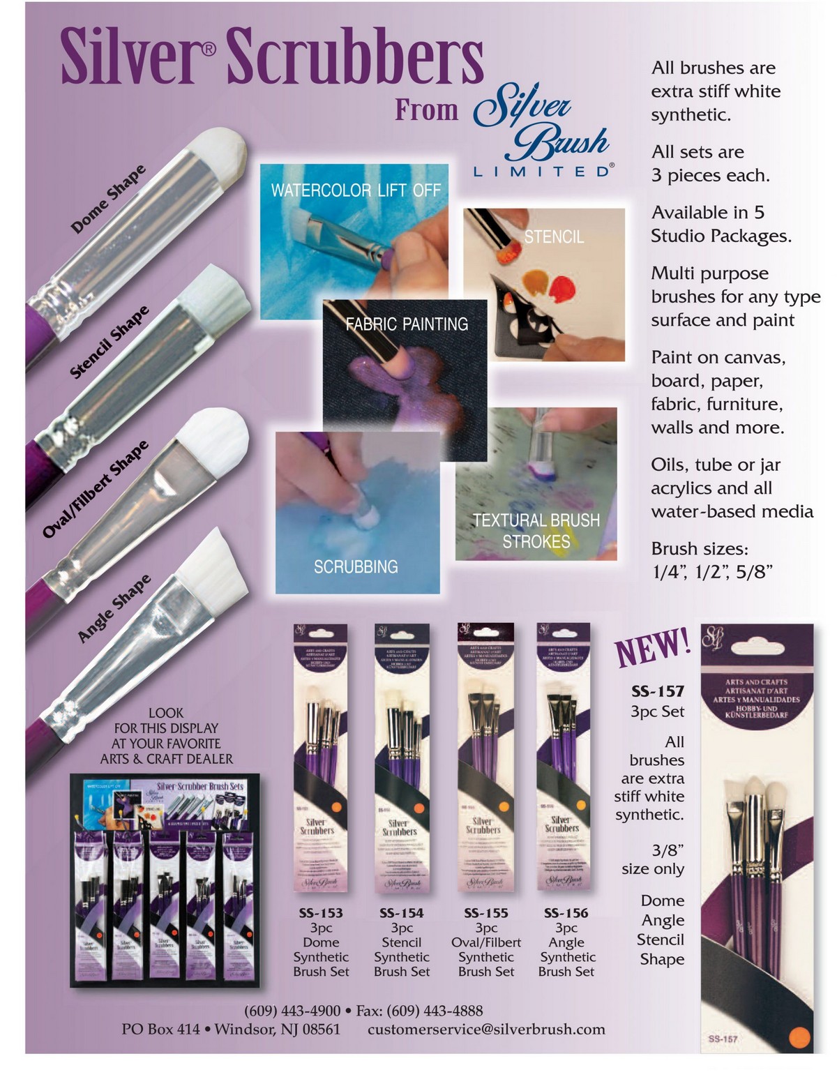 Silver Scrubber Brushes High quality artists paint, watercolor