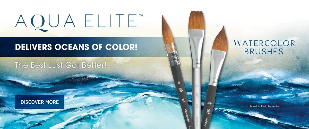 Princeton Aqua Elite 4850 series - High quality artists paint, watercolor,  speciality brushes