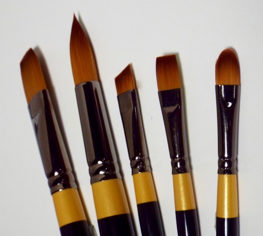 Assorted Artist Paint Brushes for Fine Art Painting Stock Image