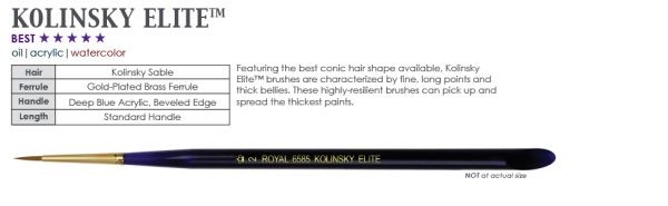 Royal Kolinsky Elite Short Handle Brushes