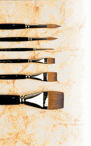 Pro Art Brush Sable Mix Set Flat & Round 4pc, Paint Brushes