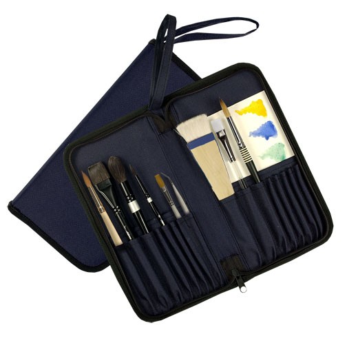 Silver Brush 9620 Tuscany Travel Case - Black - Short Handle